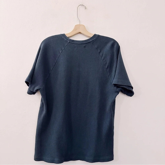 Everlane The Waffle Tee Kingfisher Blue Tshirt Short Sleeve Top Organic Cotton - Picture 6 of 7